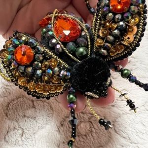 Brand new- Handmade- hand beaded Beetle Brooch.